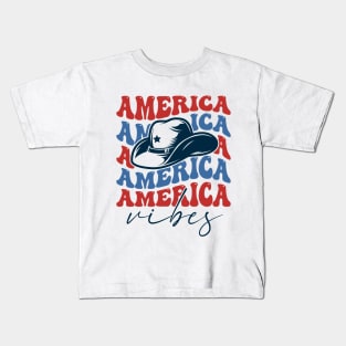 America Vibes Cowboy Hat Kids T-Shirt